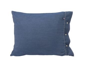 Organic Washed Denim Cotton Pillowcase- Denim Blue 65x65