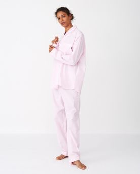 Pajama Set organic- Pink/White XL