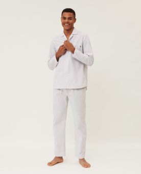 Pajama Set organic- Gray/White L