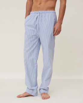 Men's Organic Cotton Pants- Lt Blue/White L
