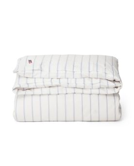 White/Blue Striped Lyocell/Cotton Duvet Cover 140x220