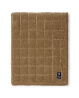 Quilted Cotton Velvet Bedspread, Walnut- 160x240