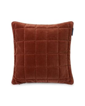 Quilted Cotton Velvet Pillow Cover, Rustic Brown- 50x50
