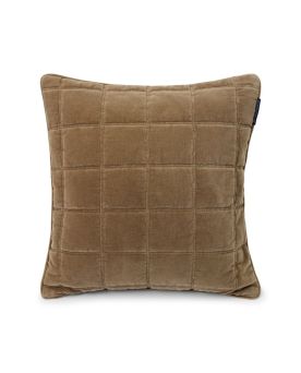 Quilted Cotton Velvet Pillow Cover, Walnut- 50x50