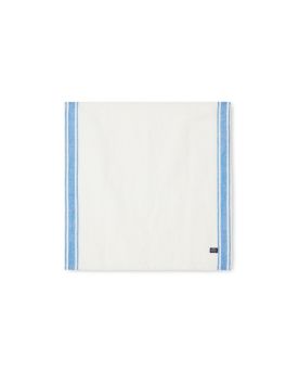 Linen Cotton Napkin with Side Stripes Serviett White/Blue One size