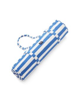 Striped Recycled Cotton Canvas Beach Mat - Strandmatte Blue/White 190x70