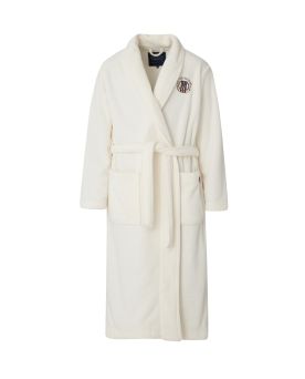 Lesley Fleece Robe, White - Large