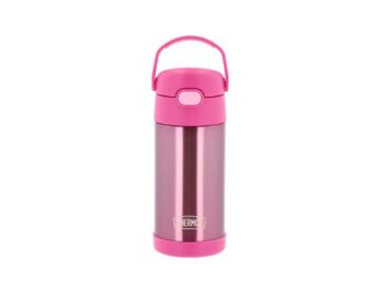 Thermos- Funtainer Drikkeflaske med sugerør 355 ml Pink